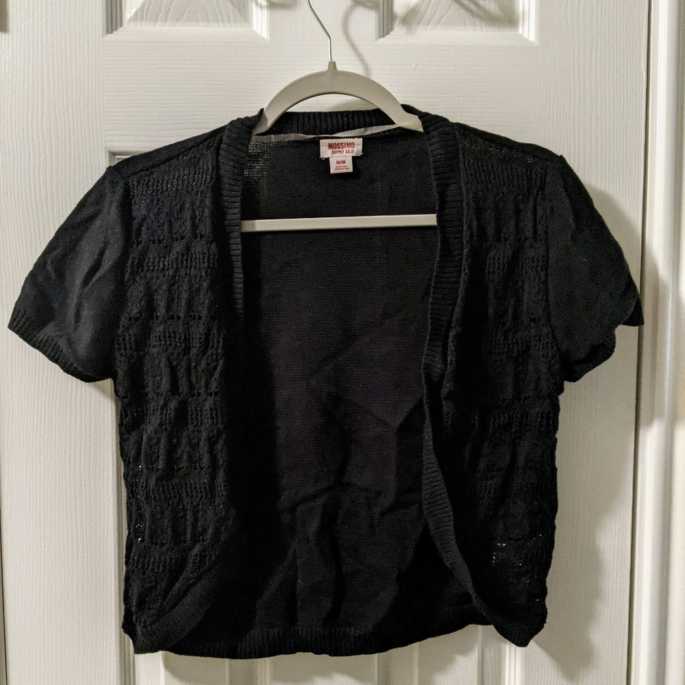 Mossimo Short-sleeved Black Shrug - Juniors Size Medium